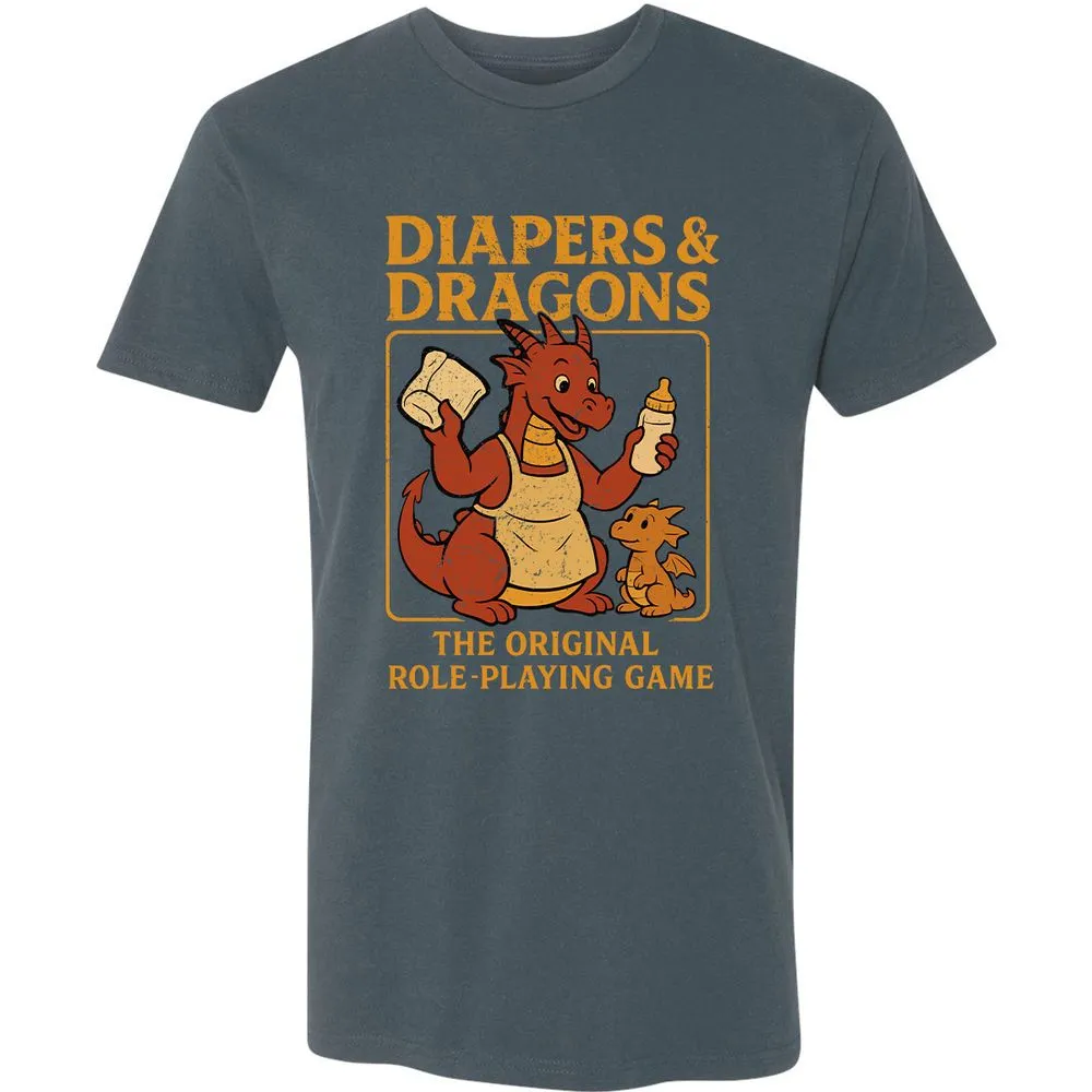 Diapers & Dragons Premium Unisex T-Shirt - Indigo - 15