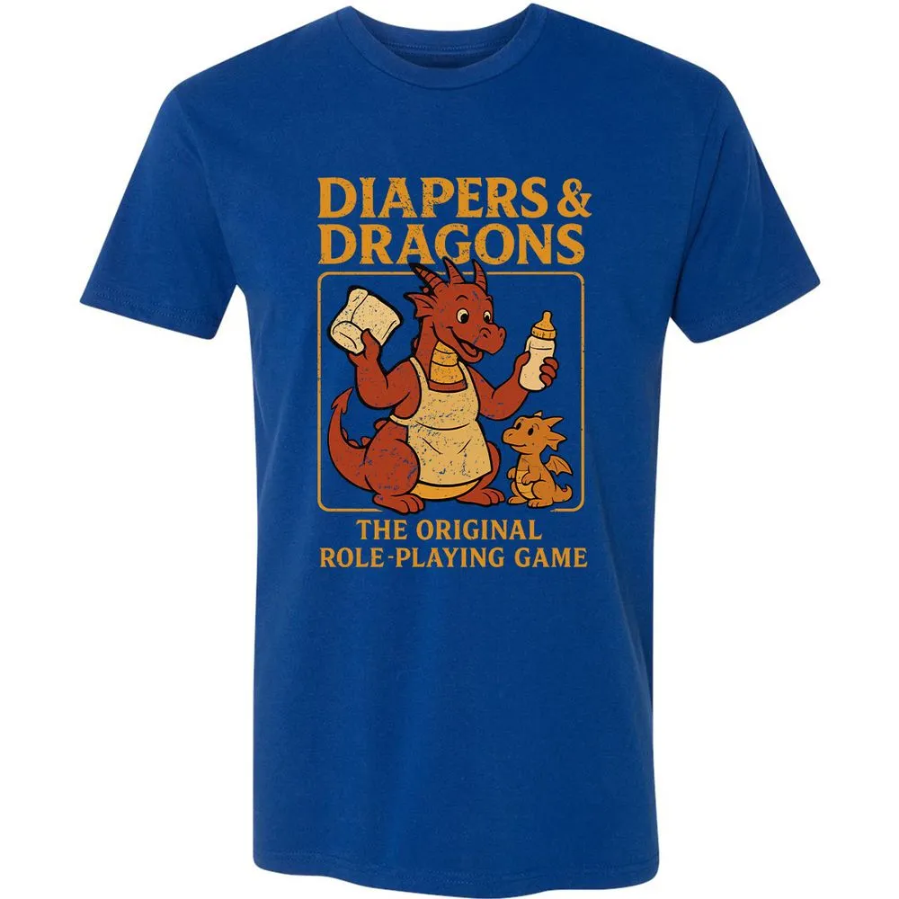 Diapers & Dragons Premium Unisex T-Shirt - Royal - 10