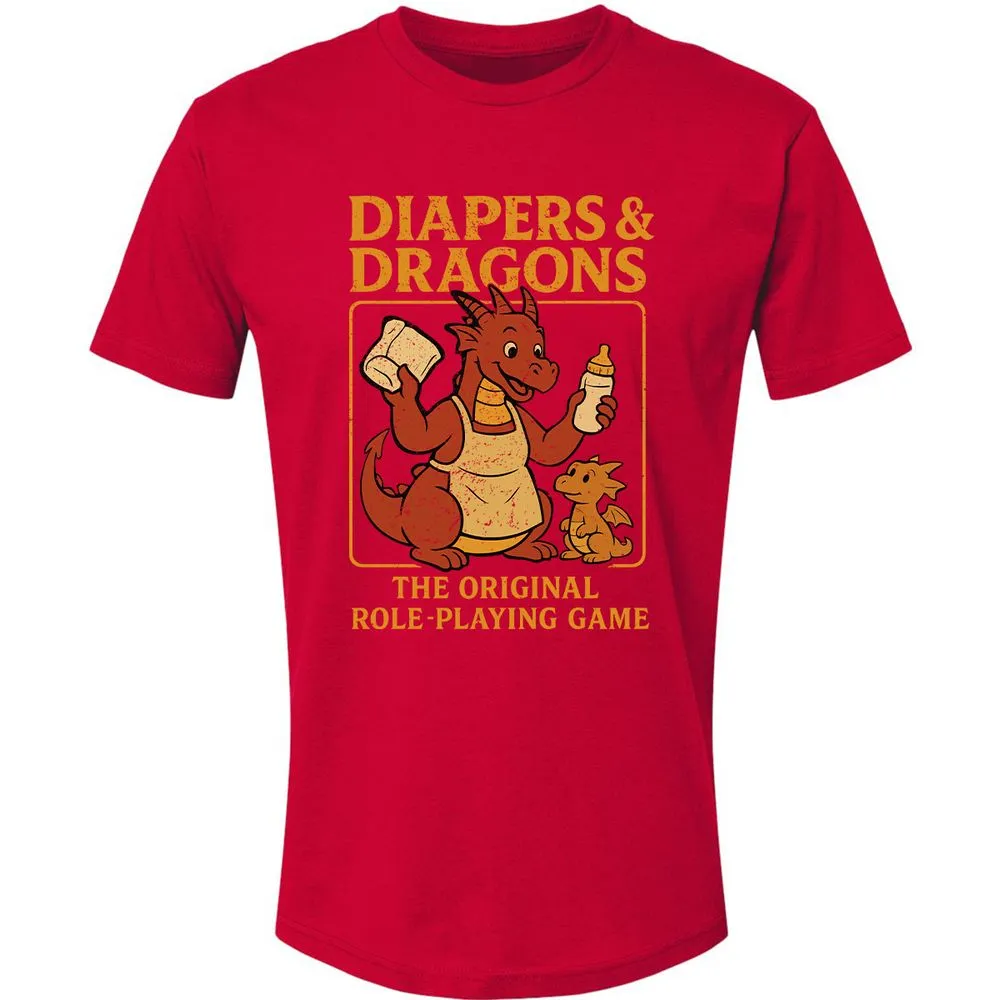 Diapers & Dragons Premium Unisex T-Shirt - Red - 6