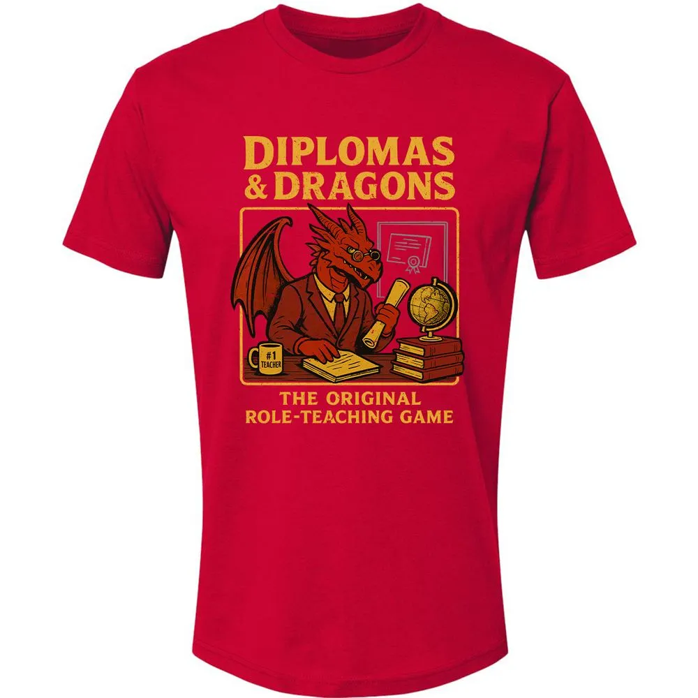 Diplomas & Dragons Premium Unisex T-Shirt - Red - 6
