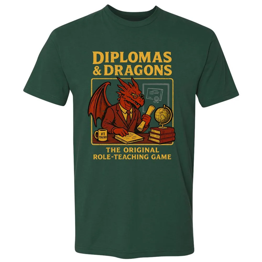 Diplomas & Dragons Premium Unisex T-Shirt - Forest Green - 13