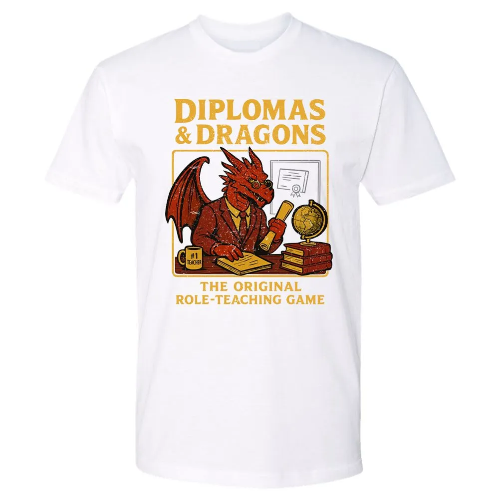 Diplomas & Dragons Premium Unisex T-Shirt - White - 4