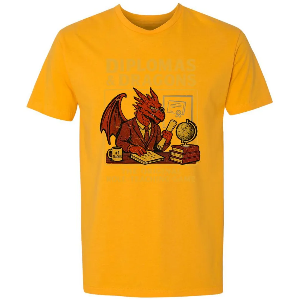 Diplomas & Dragons Premium Unisex T-Shirt - Gold - 12