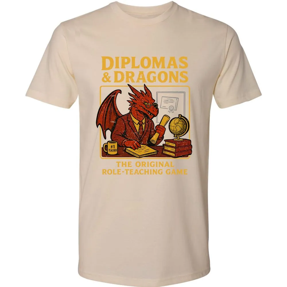 Diplomas & Dragons Premium Unisex T-Shirt - Cream - 14