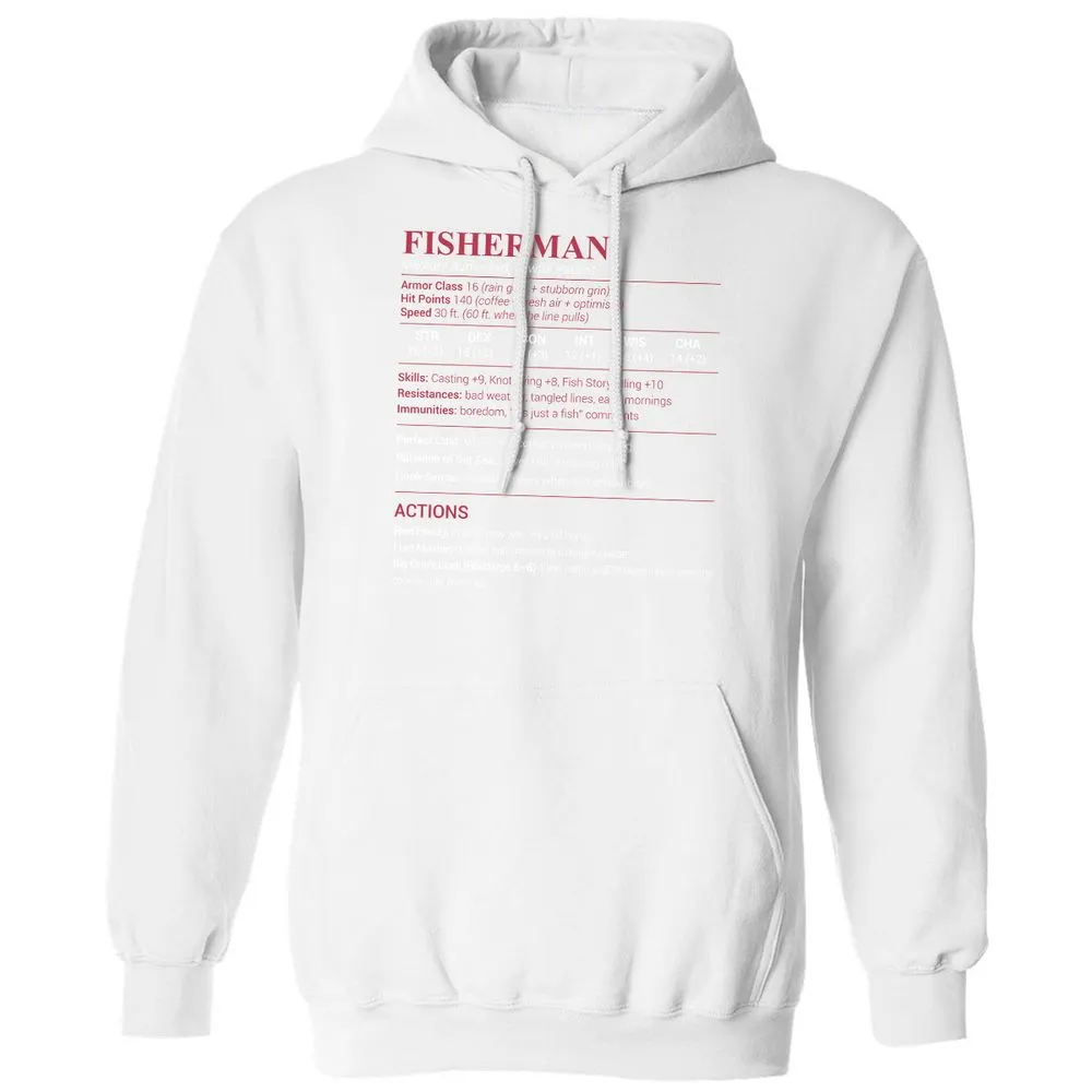 Fisherman Stats Classic Unisex Hoodie - White - 11