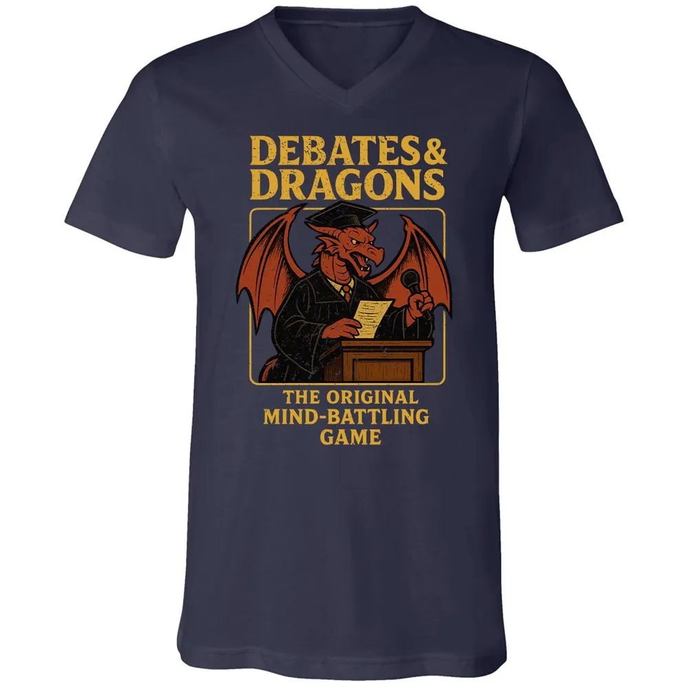 Debates & Dragons Unisex V-Neck T-Shirt - Navy - 2