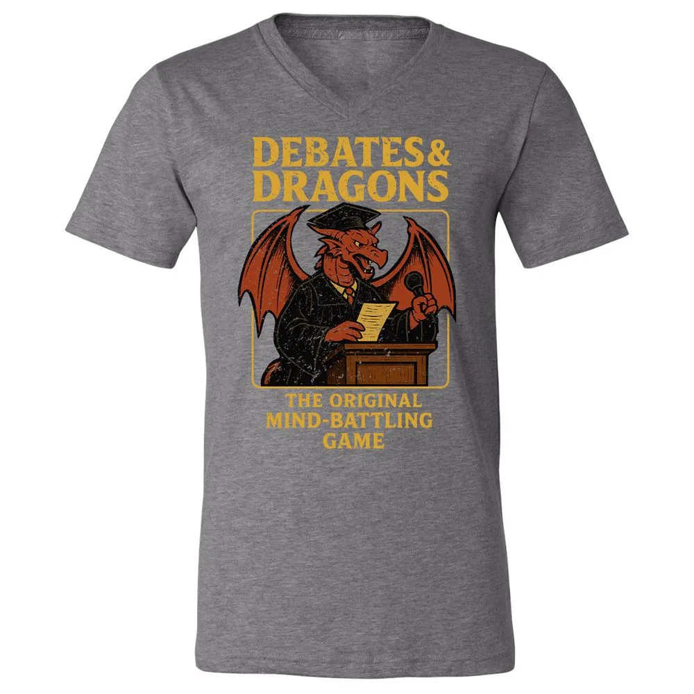 Debates & Dragons Unisex V-Neck T-Shirt - Deep Heather - 13