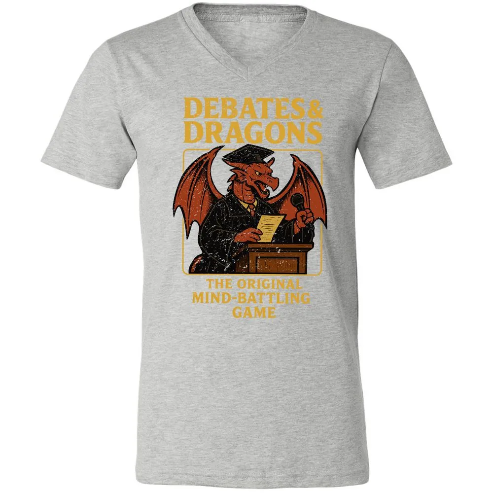 Debates & Dragons Unisex V-Neck T-Shirt - Athletic Heather - 7