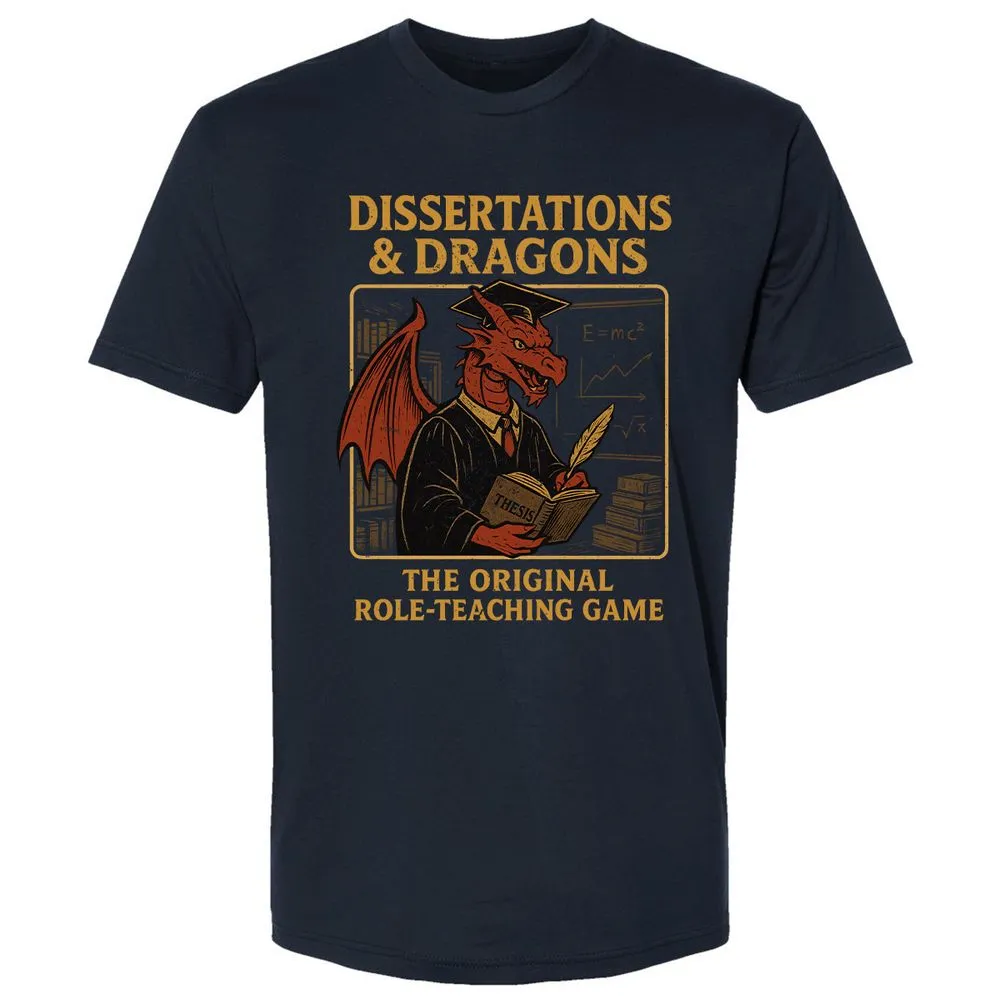 Disserations & Dragons Premium Unisex T-Shirt - Midnight Navy - 2