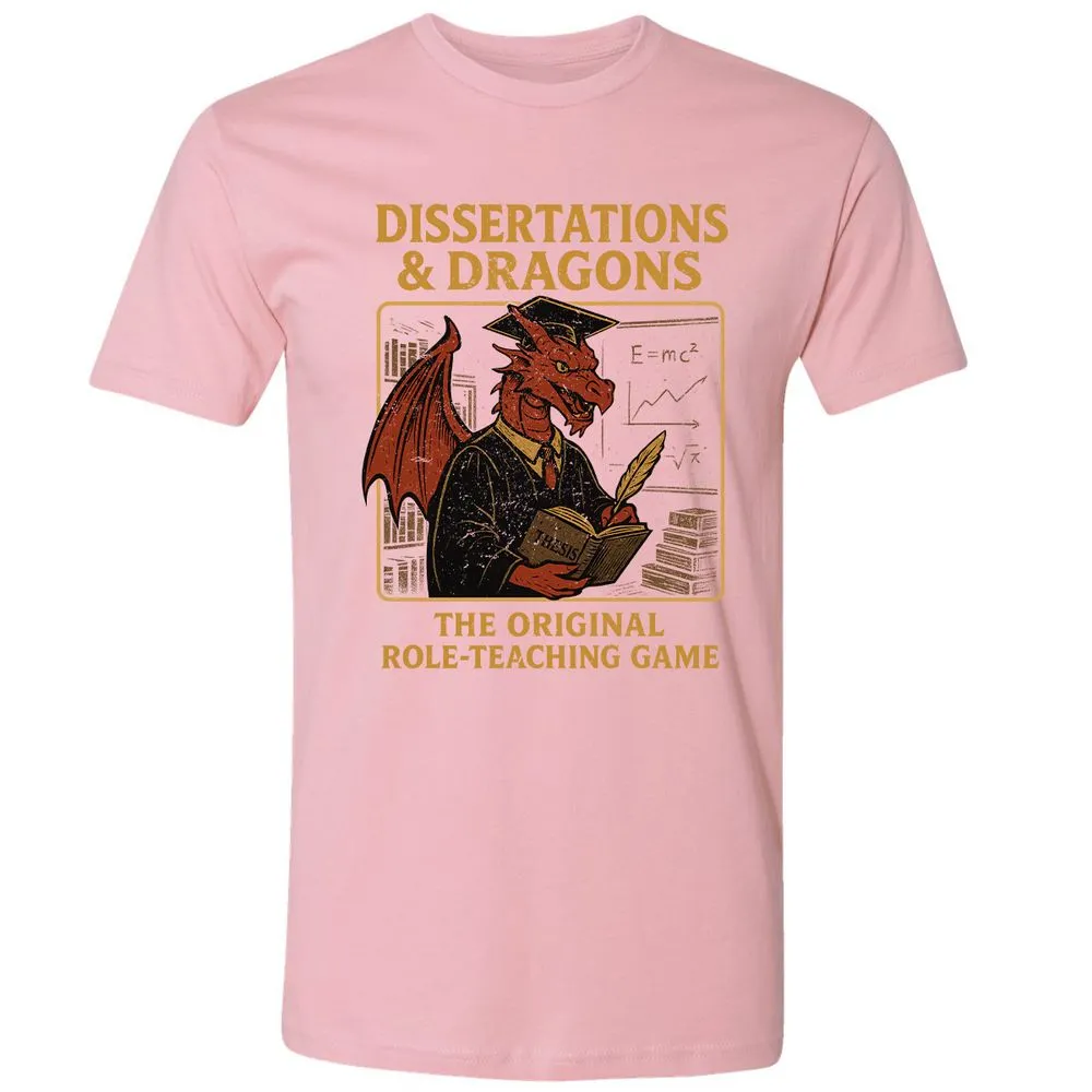 Disserations & Dragons Premium Unisex T-Shirt - Light Pink - 3