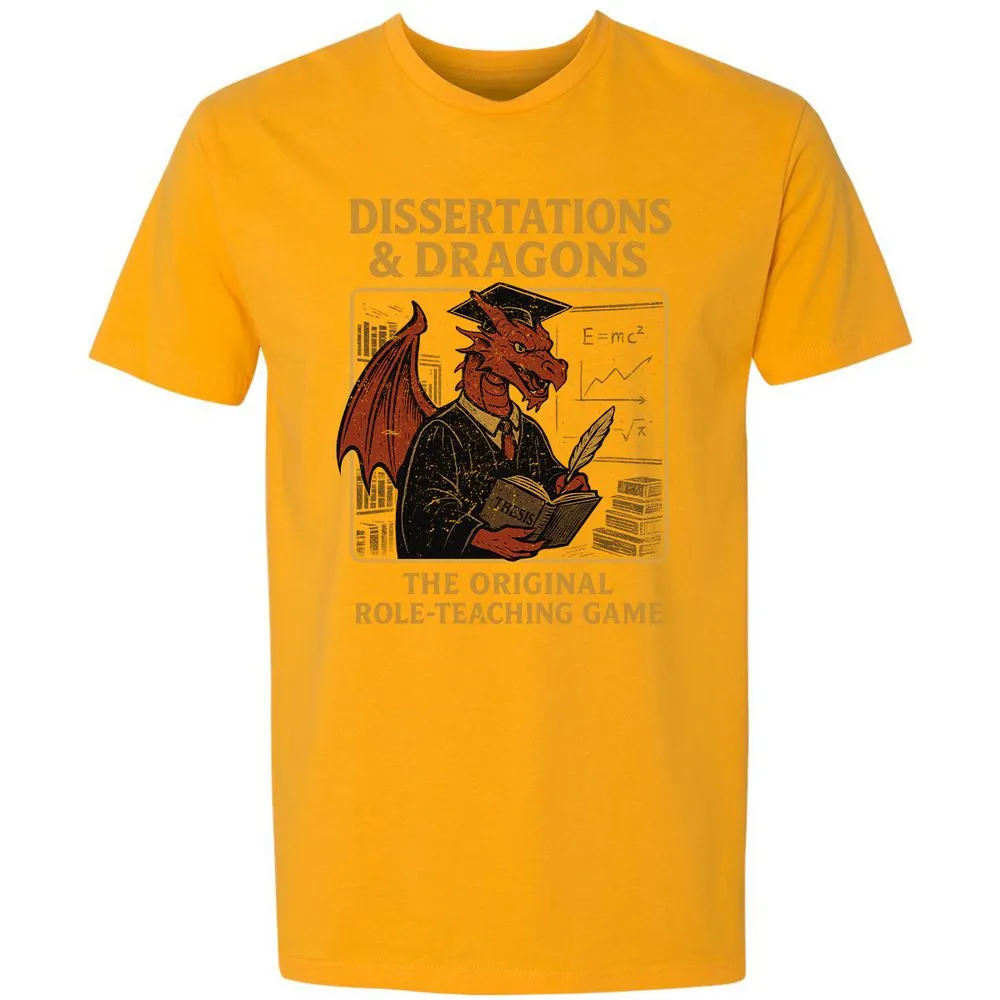 Disserations & Dragons Premium Unisex T-Shirt - Gold - 12