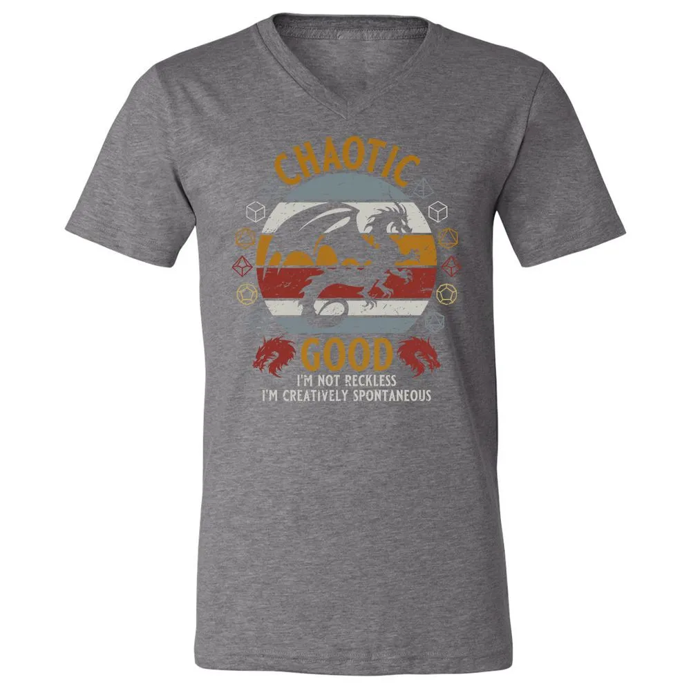 Chaotic Good Unisex V-Neck T-Shirt - Deep Heather - 13
