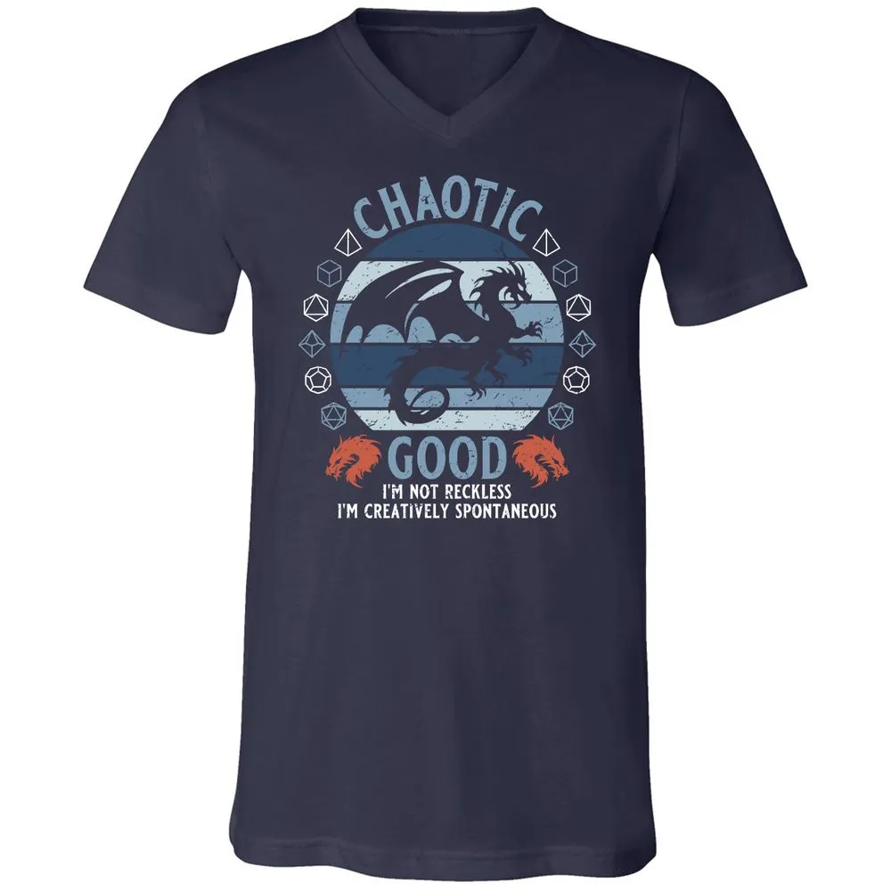 Chaotic Good 2 Unisex V-Neck T-Shirt - Navy - 2
