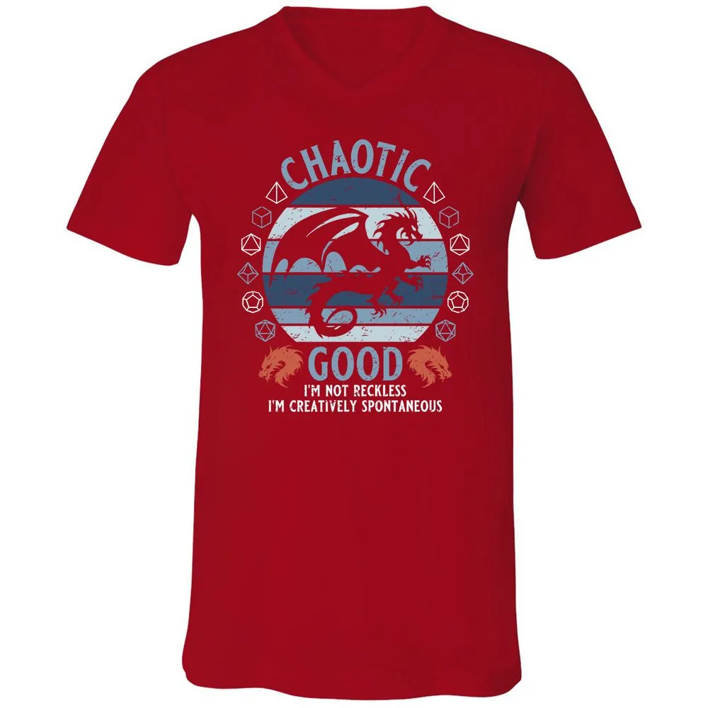 Chaotic Good 2 Unisex V-Neck T-Shirt - Red - 3