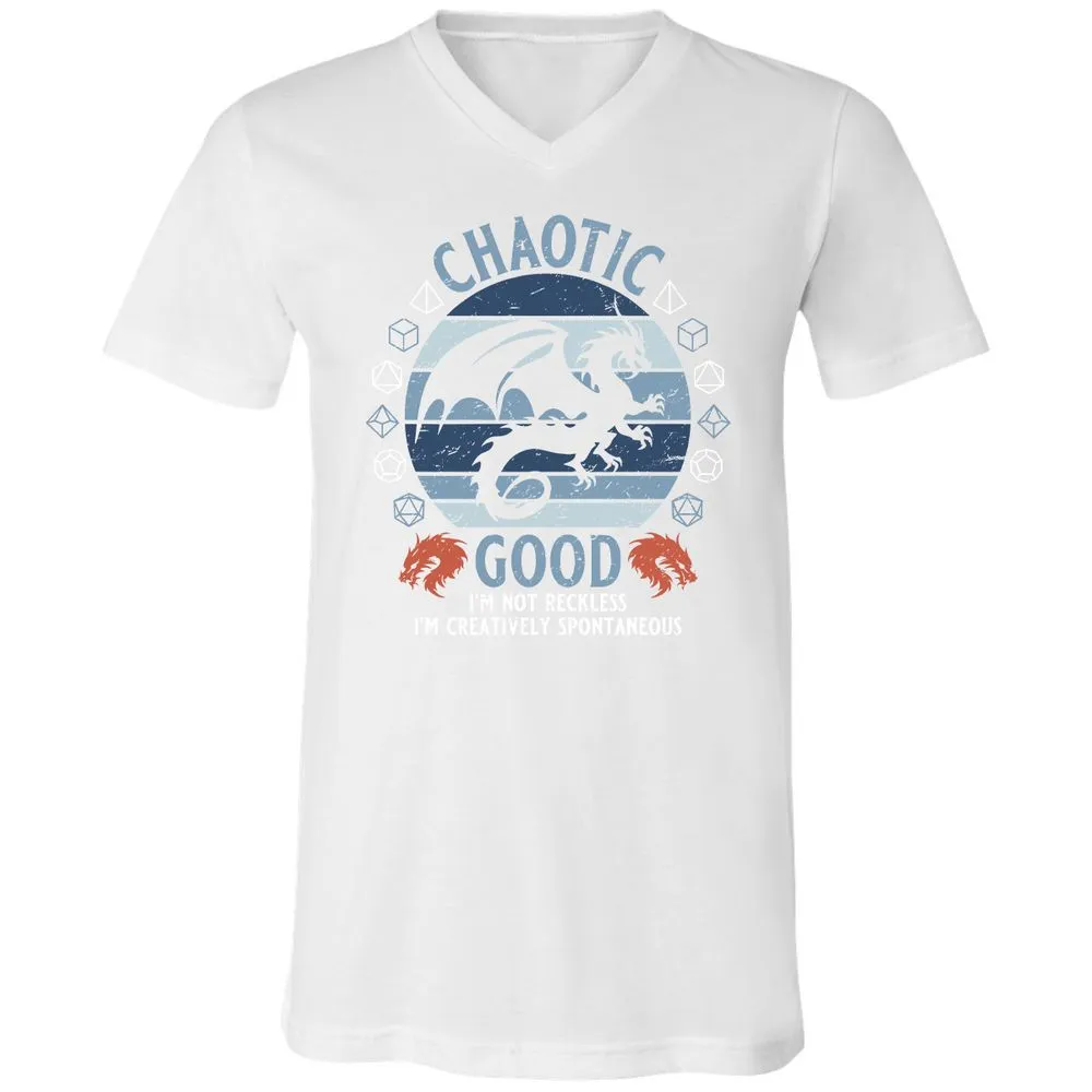 Chaotic Good 2 Unisex V-Neck T-Shirt - White - 5