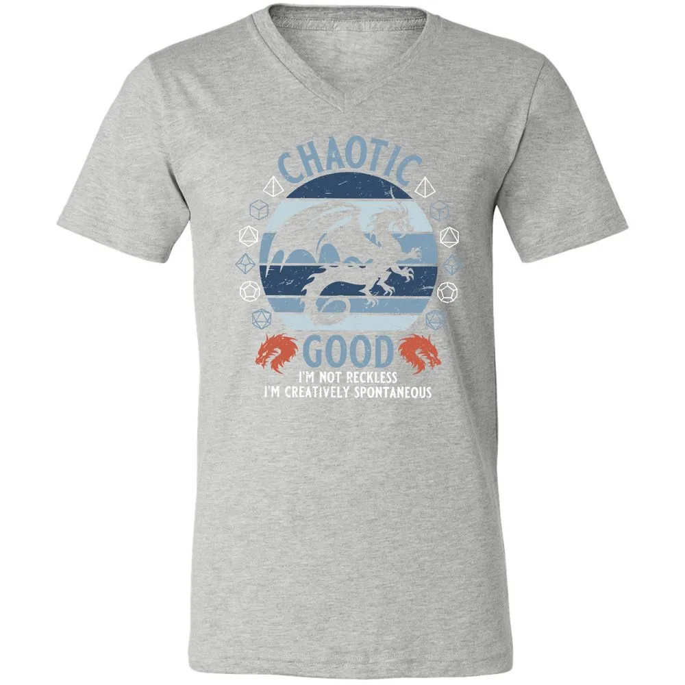 Chaotic Good 2 Unisex V-Neck T-Shirt - Athletic Heather - 7