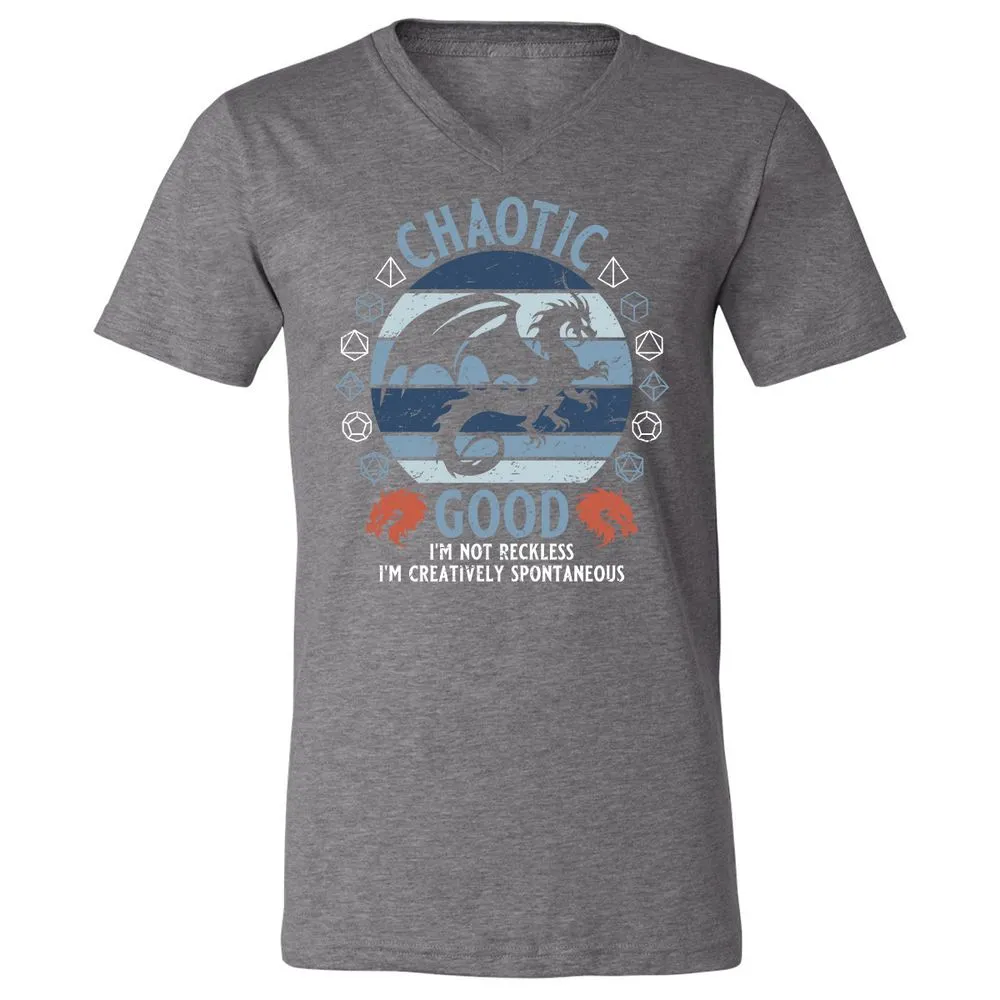 Chaotic Good 2 Unisex V-Neck T-Shirt - Deep Heather - 13