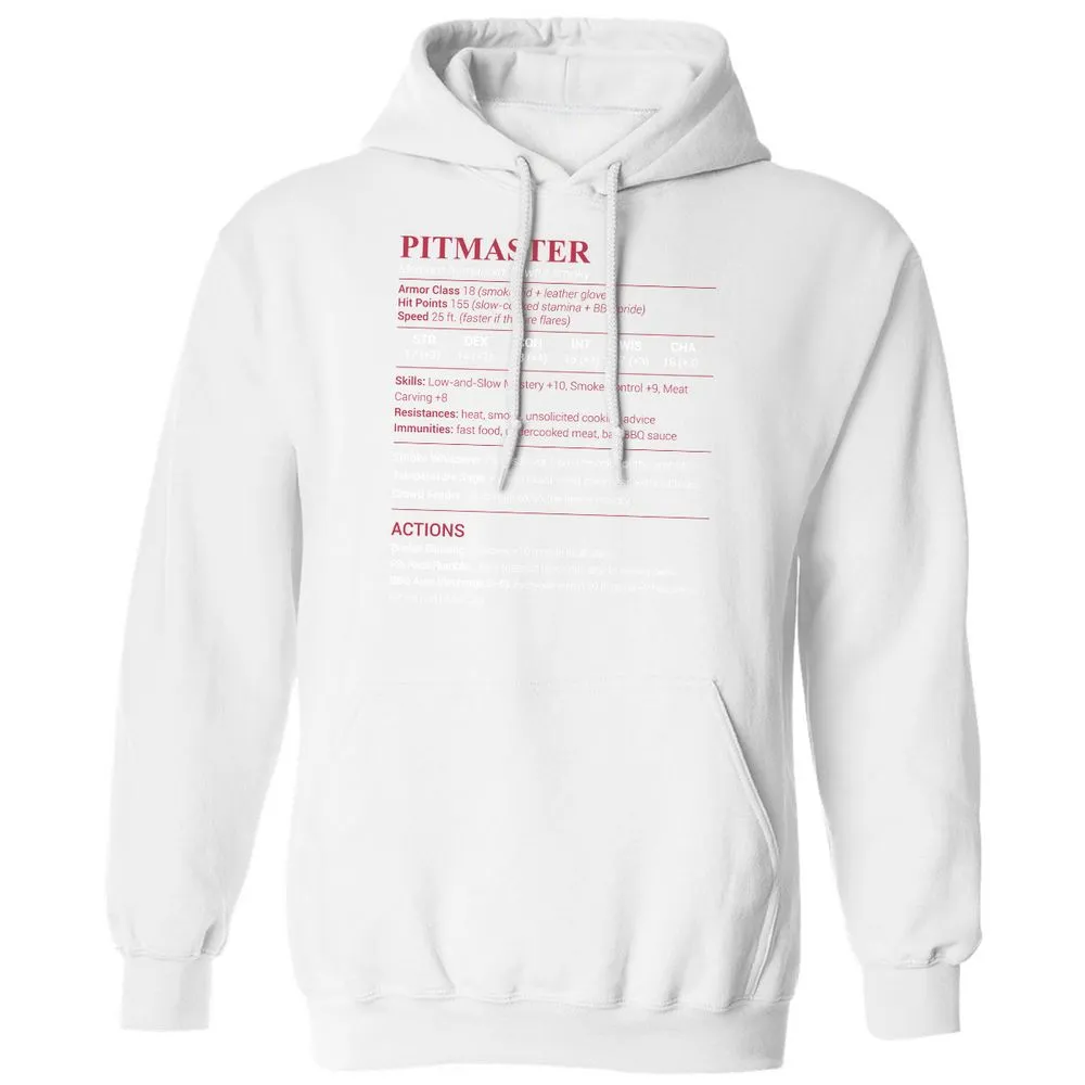 Pitmaster Stats Classic Unisex Hoodie - White - 11