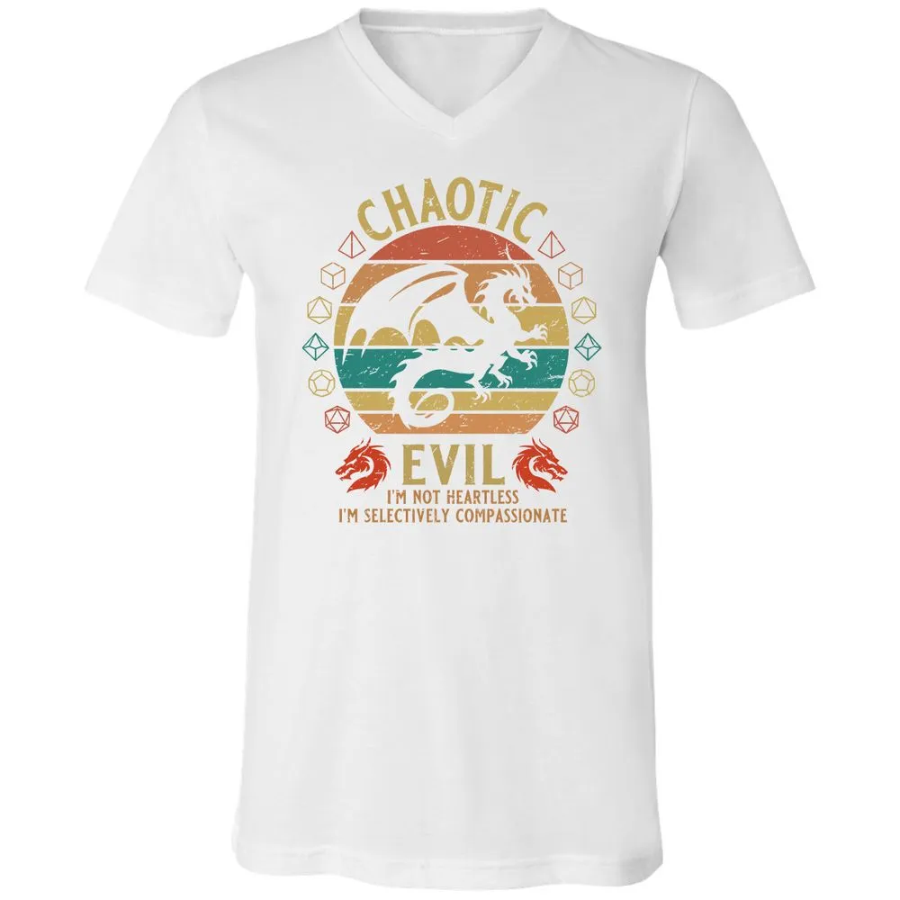 Chaotic Evil Unisex V-Neck T-Shirt - White - 5