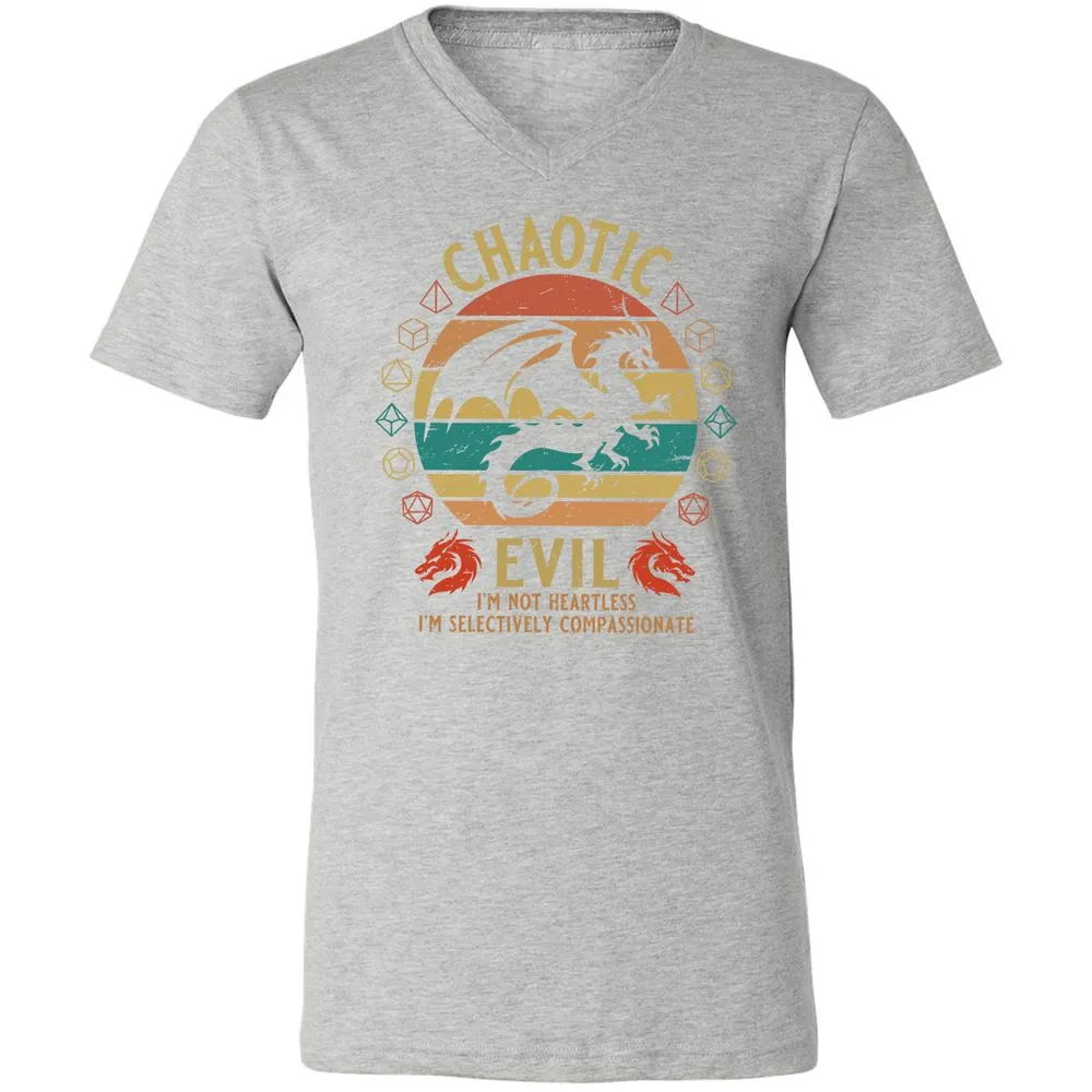 Chaotic Evil Unisex V-Neck T-Shirt - Athletic Heather - 7