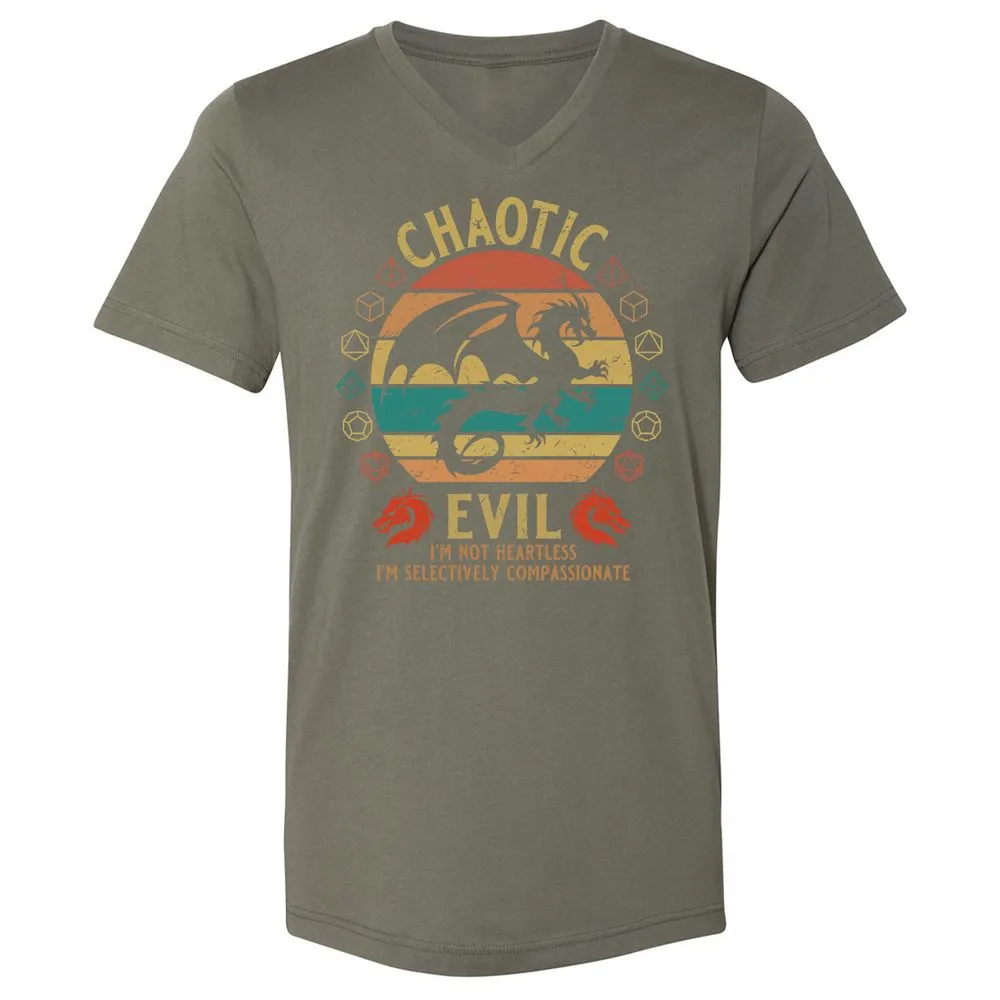 Chaotic Evil Unisex V-Neck T-Shirt - Military Green - 10