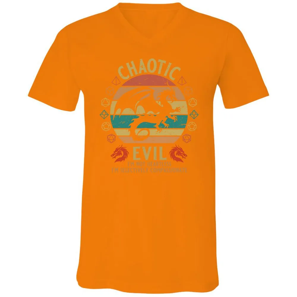 Chaotic Evil Unisex V-Neck T-Shirt - Orange - 11