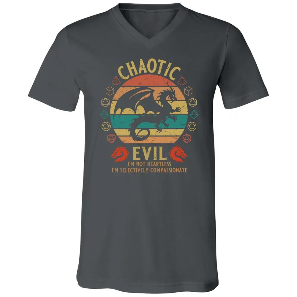 Chaotic Evil Unisex V-Neck T-Shirt - Asphalt - 12