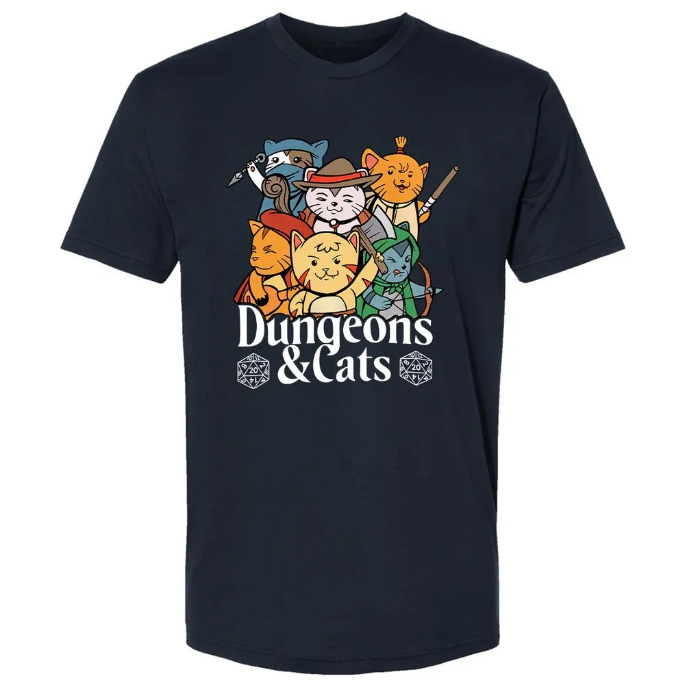 Dungeons & Cats Premium Unisex T-Shirt - Midnight Navy - 2