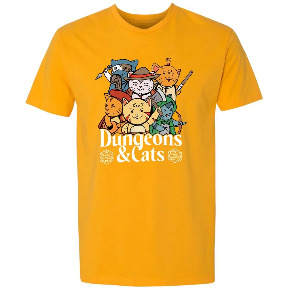 Dungeons & Cats Premium Unisex T-Shirt - Gold - 12