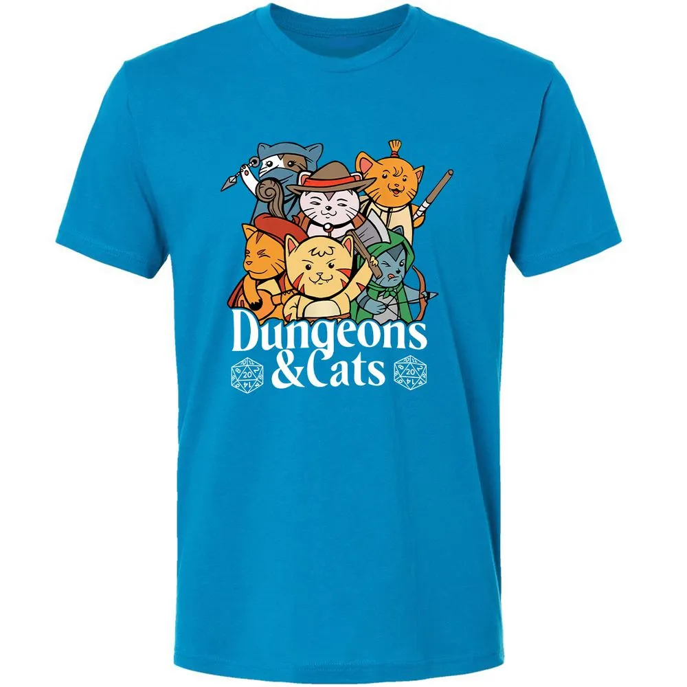 Dungeons & Cats Premium Unisex T-Shirt - Turquoise - 16