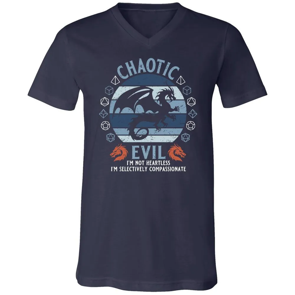Chaotic Evil 2 Unisex V-Neck T-Shirt - Navy - 2