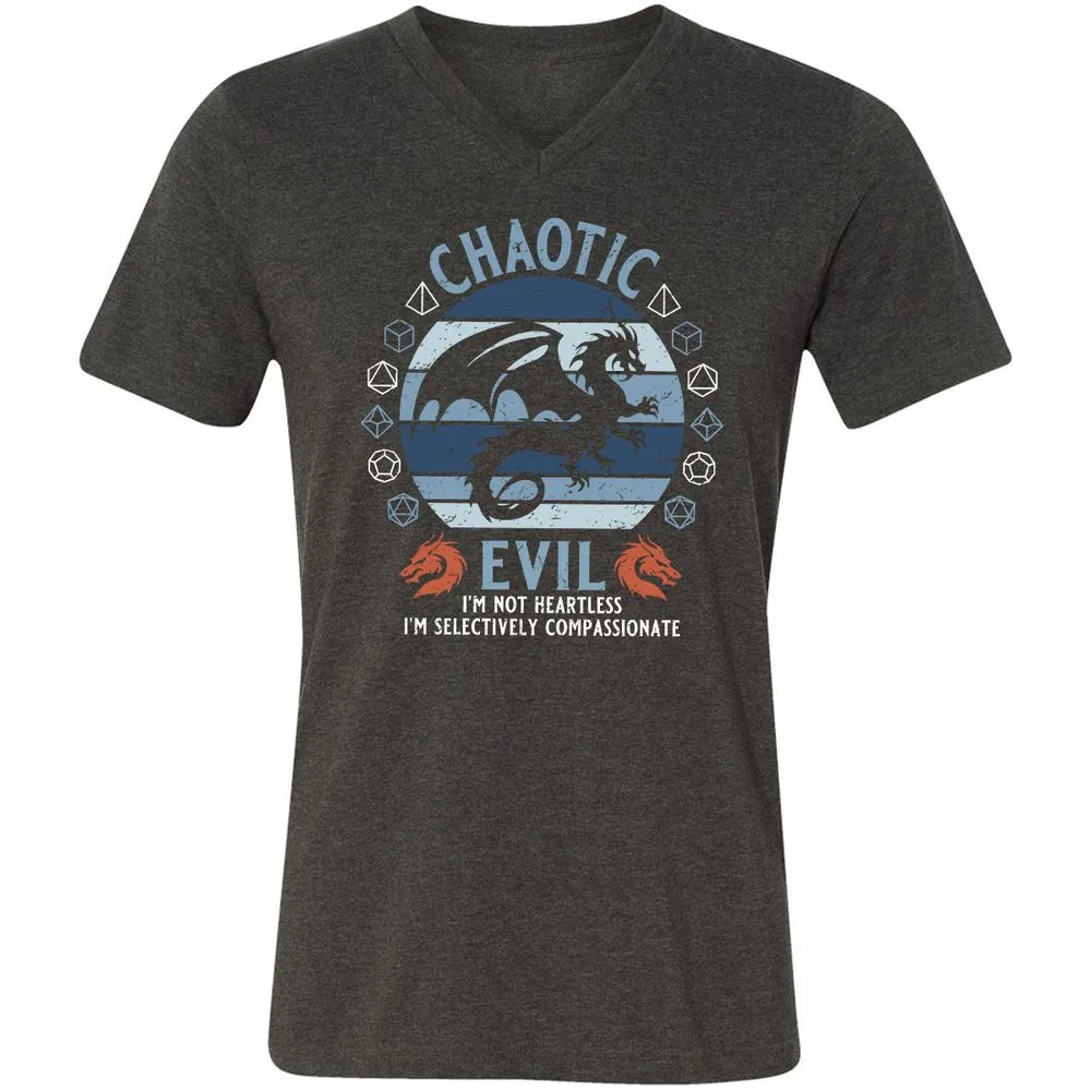 Chaotic Evil 2 Unisex V-Neck T-Shirt - Dark Grey Heather - 8