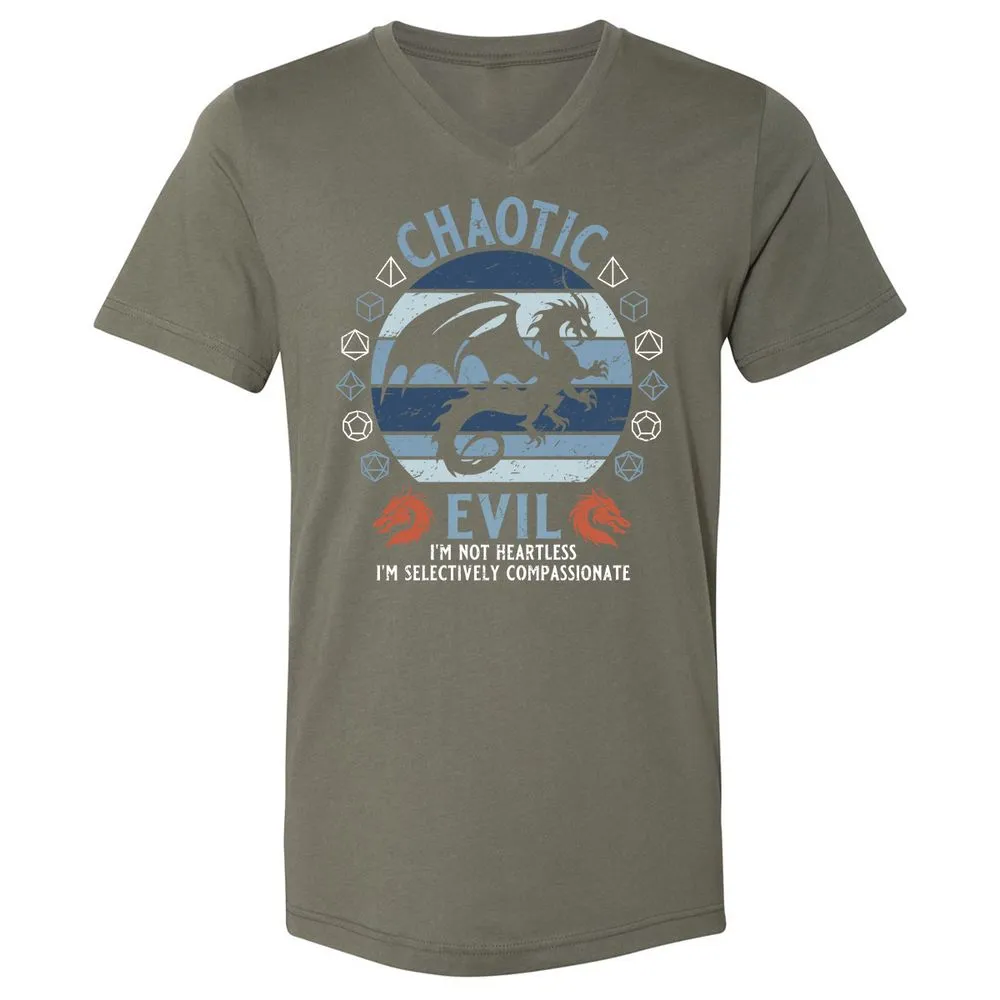 Chaotic Evil 2 Unisex V-Neck T-Shirt - Military Green - 10