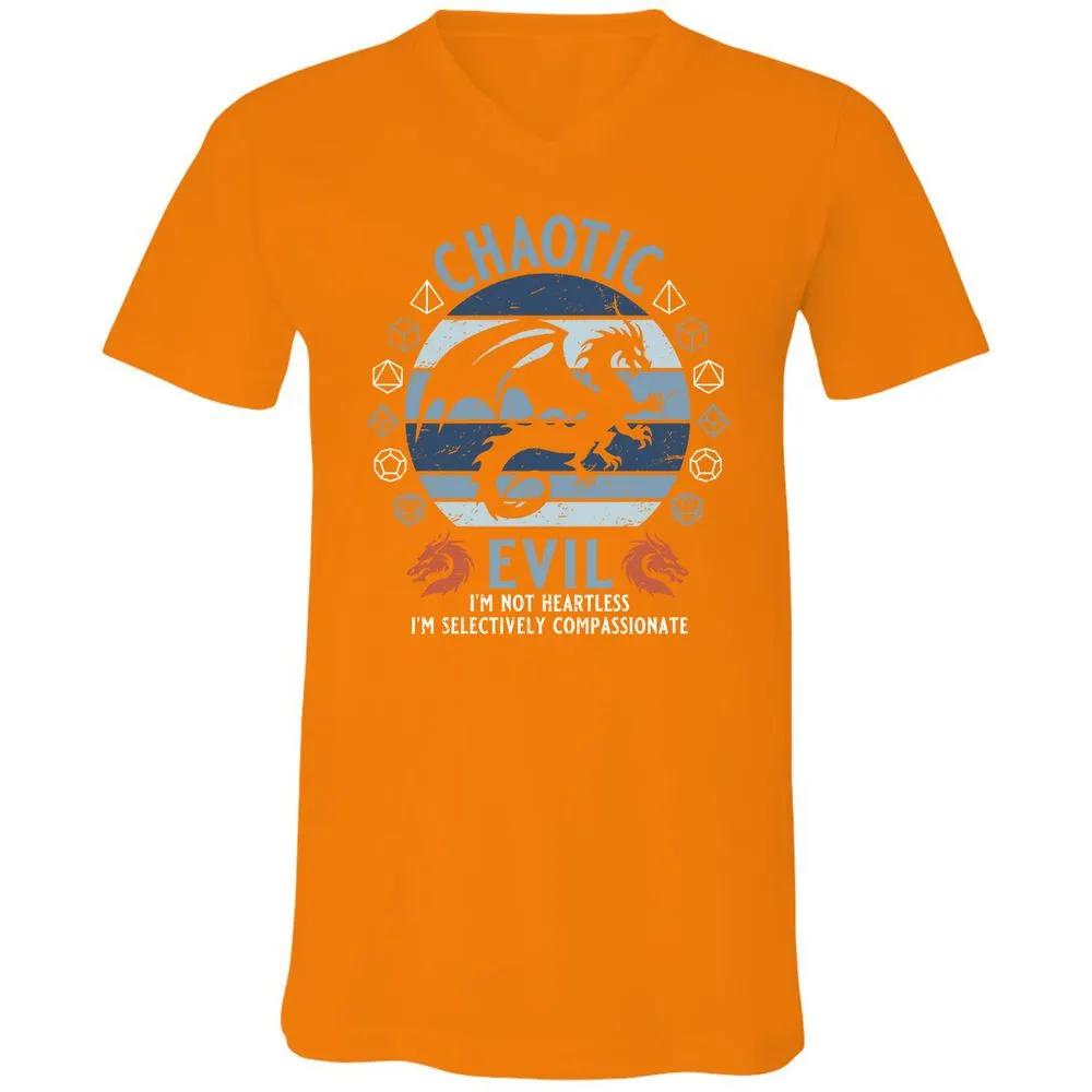 Chaotic Evil 2 Unisex V-Neck T-Shirt - Orange - 11