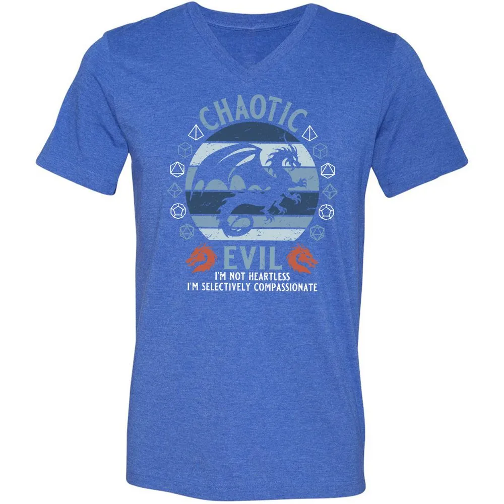 Chaotic Evil 2 Unisex V-Neck T-Shirt - Heather True Royal - 14