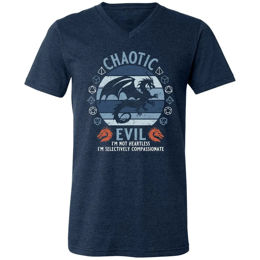 Chaotic Evil 2 Unisex V-Neck T-Shirt - Heather Navy - 15