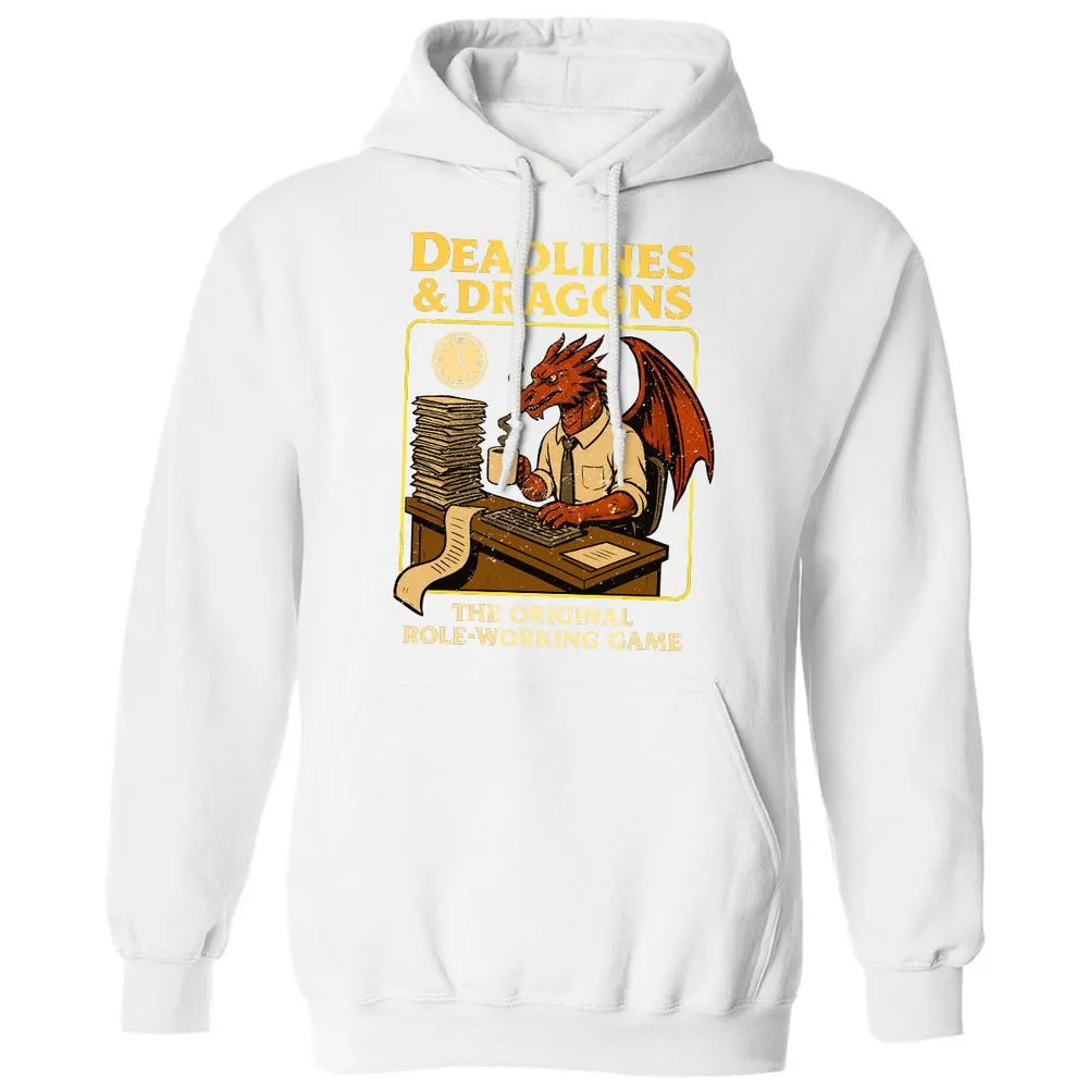 Deadlines & Dragons (Office Staff) Classic Unisex Hoodie - White - 11