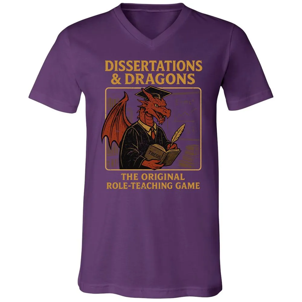 Disserations & Dragons Unisex V-Neck T-Shirt - Team Purple - 9