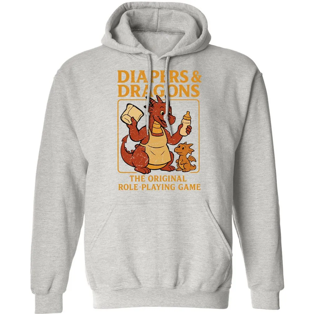 Diapers & Dragons Classic Unisex Hoodie - Ash - 8
