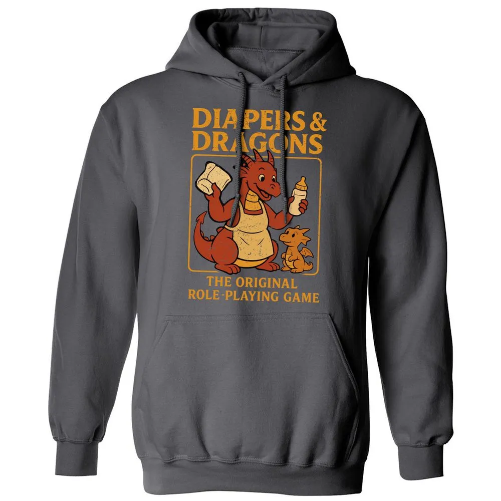 Diapers & Dragons Classic Unisex Hoodie - Charcoal - 7