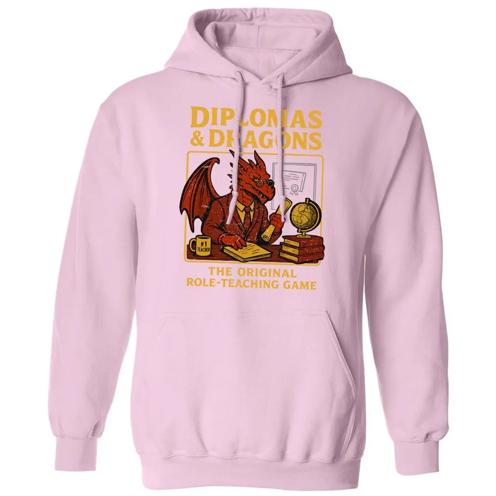 Diplomas & Dragons Classic Unisex Hoodie - Light Pink - 3