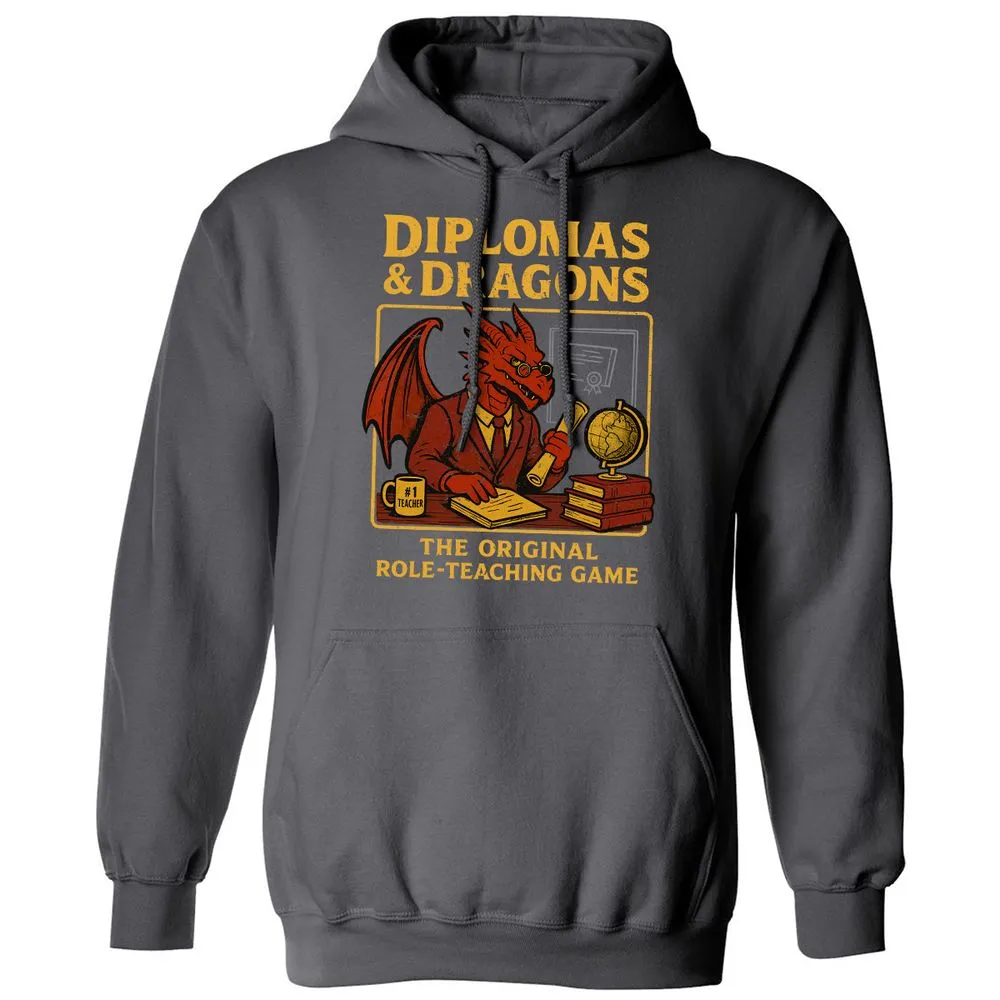 Diplomas & Dragons Classic Unisex Hoodie - Charcoal - 7