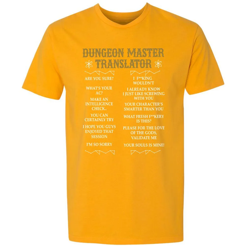 Dungeon Master Translator Premium Unisex T-Shirt - Gold - 12