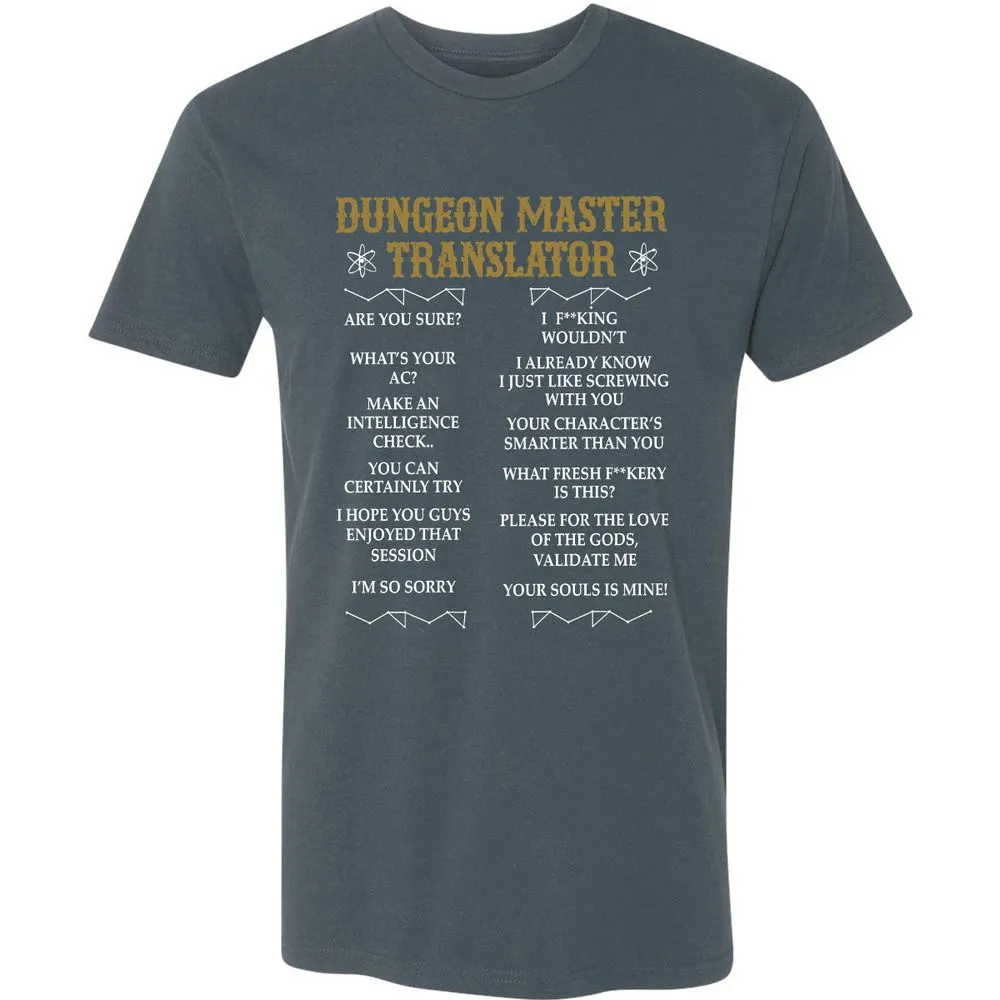 Dungeon Master Translator Premium Unisex T-Shirt - Indigo - 15