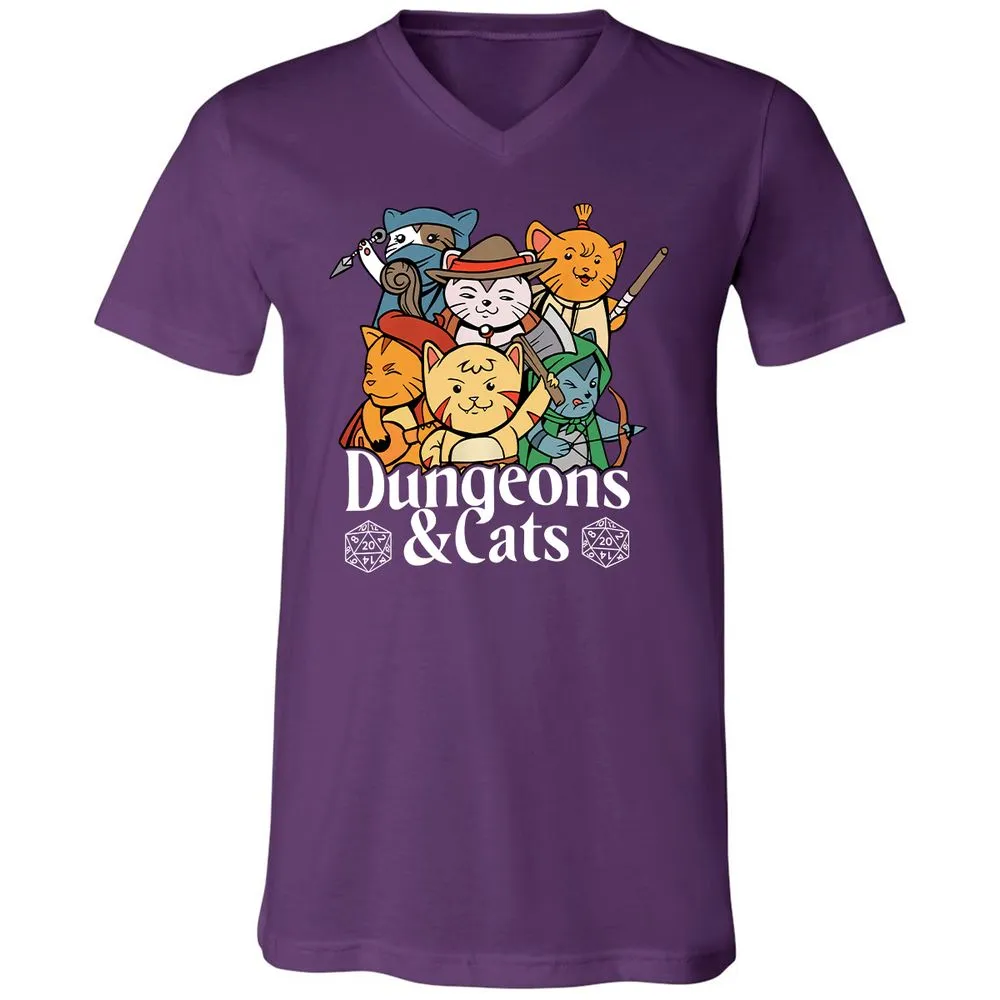 Dungeons & Cats Unisex V-Neck T-Shirt - Team Purple - 9