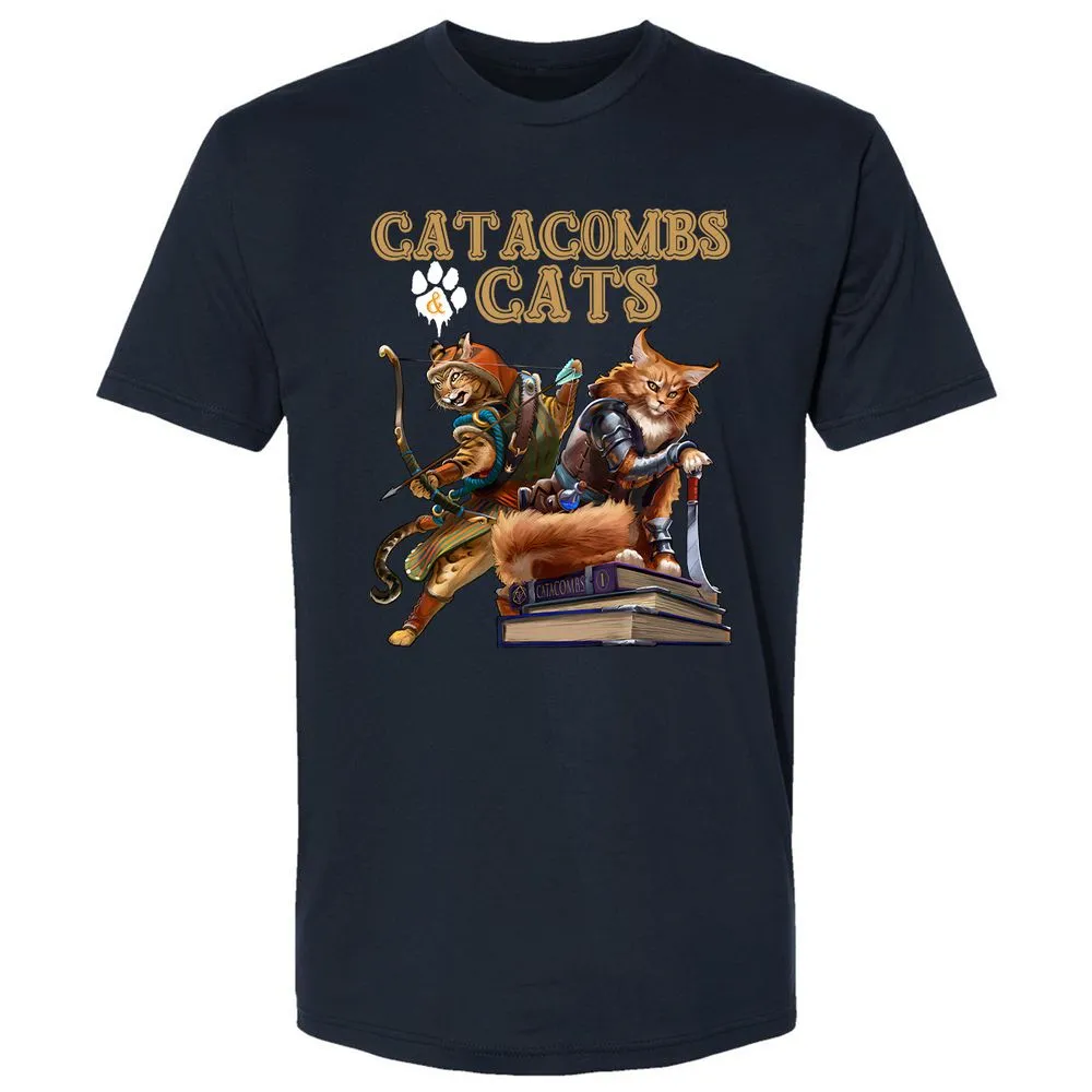 Catacombs & Cats Premium Unisex T-Shirt - Midnight Navy - 2