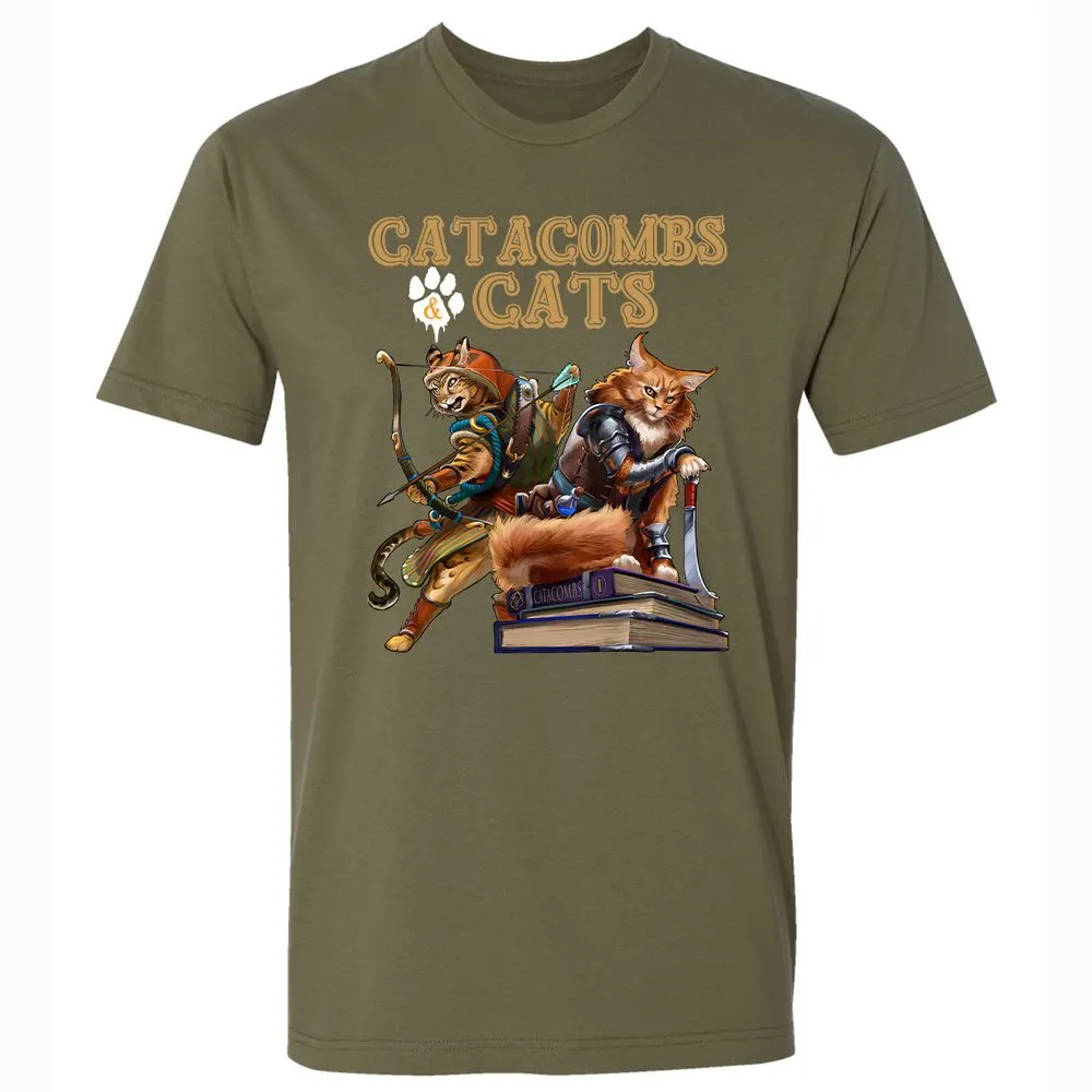 Catacombs & Cats Premium Unisex T-Shirt - Military Green - 5