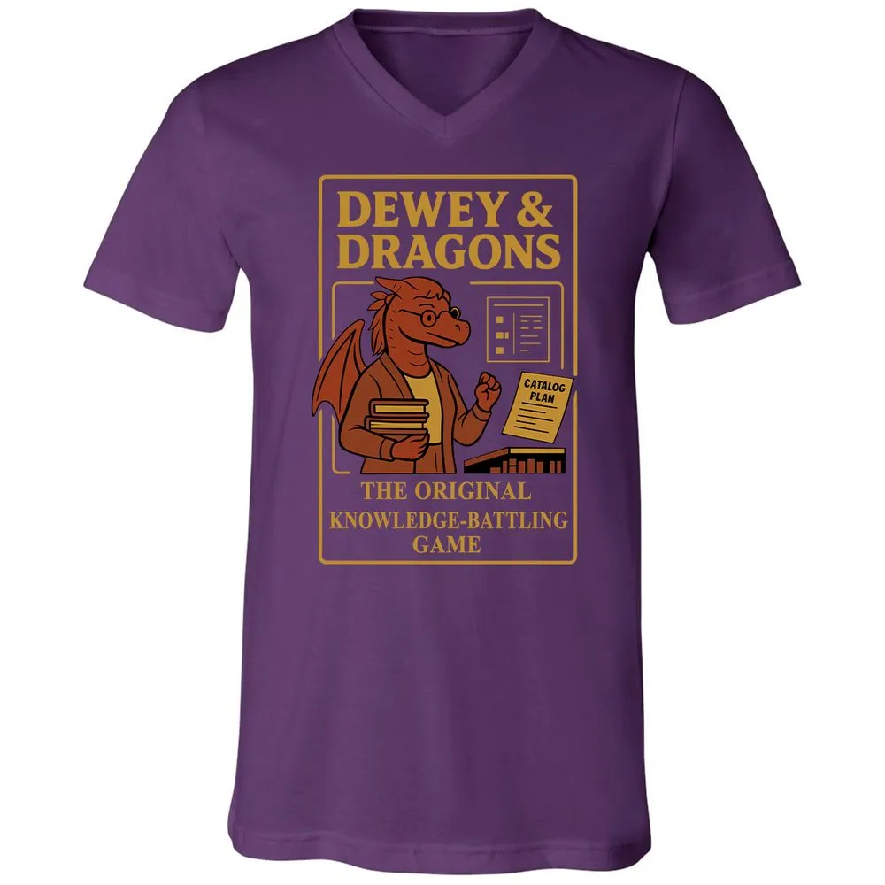 Dewey & Dragons Unisex V-Neck T-Shirt - Team Purple - 9