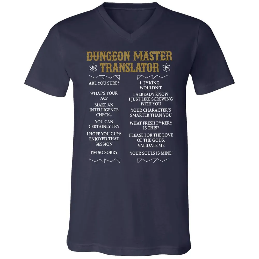 Dungeon Master Translator Unisex V-Neck T-Shirt - Navy - 2