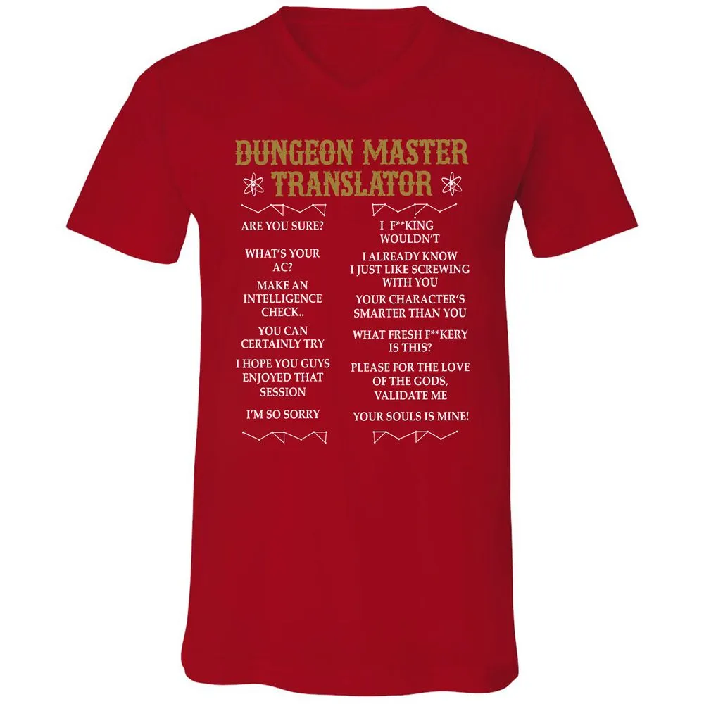 Dungeon Master Translator Unisex V-Neck T-Shirt - Red - 3